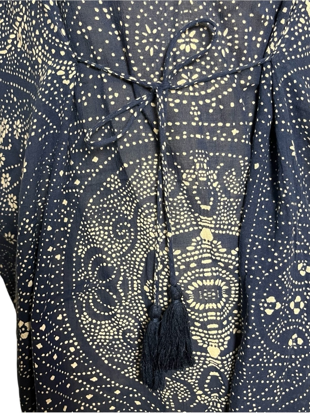 Garnet Hill Organic Cotton Printed Caftan Tunic Dress Coverup Size M - Picture 2 of 8